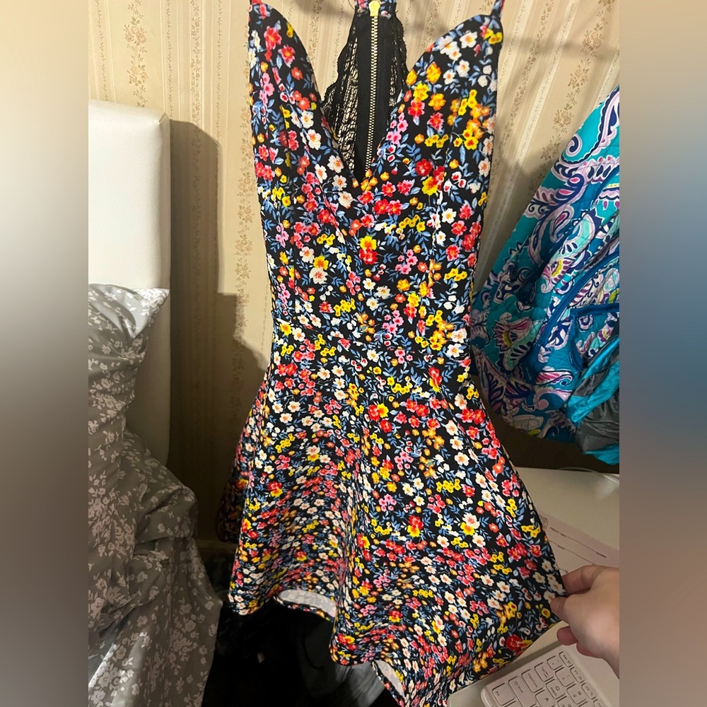 Floral open back dress